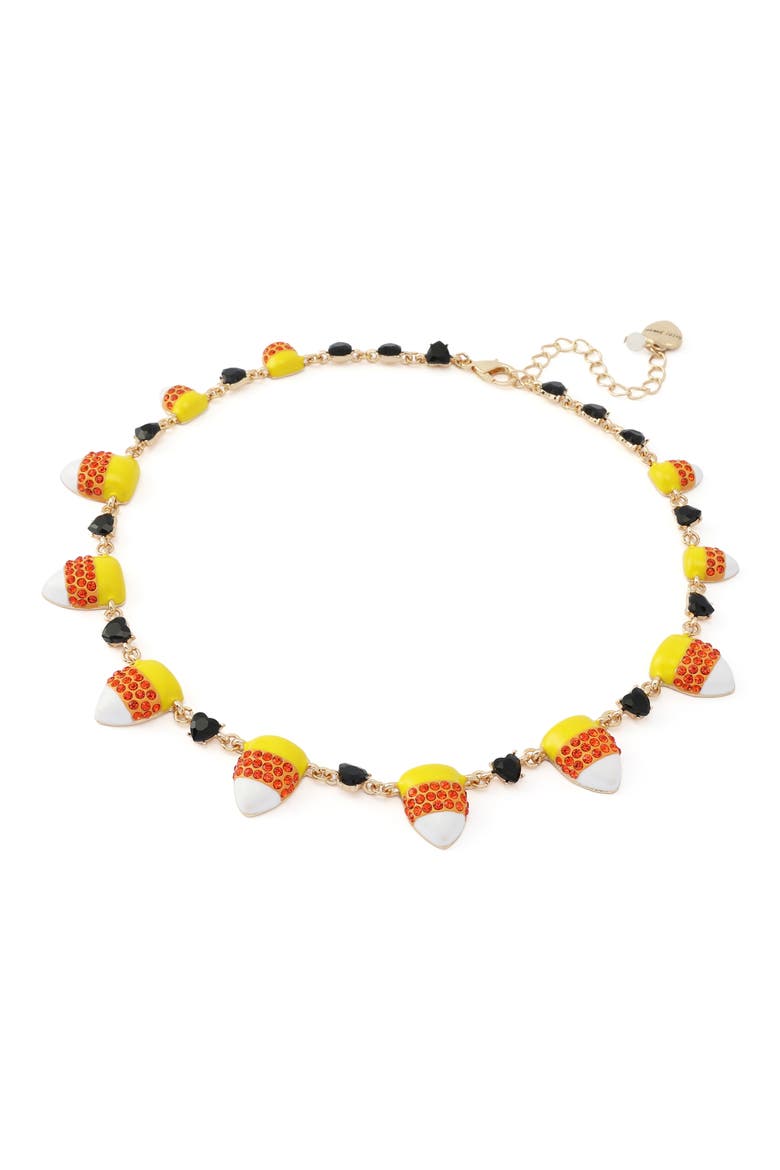 Candy Corn Frontal Necklace, Alternate, color, ORANGE