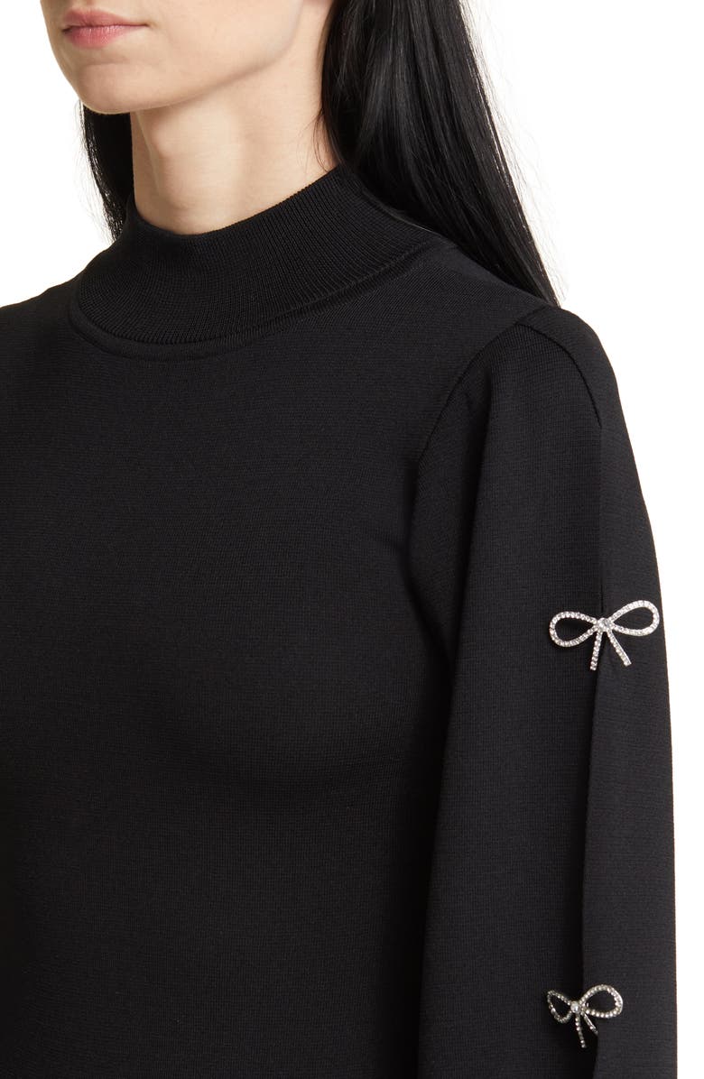 Eliza J Long Sleeve Sweater Dress, Alternate, color, Black