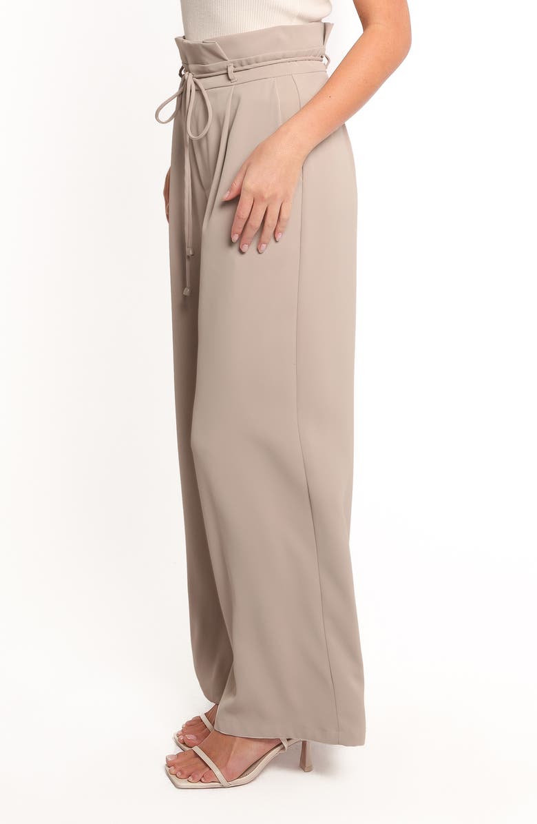 Petal & Pup Thesis Tie Waist Wide Leg Pants, Alternate, color, Beige