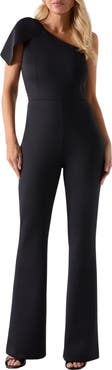 Marciano Andrea One-Shoulder Scuba Crepe Jumpsuit