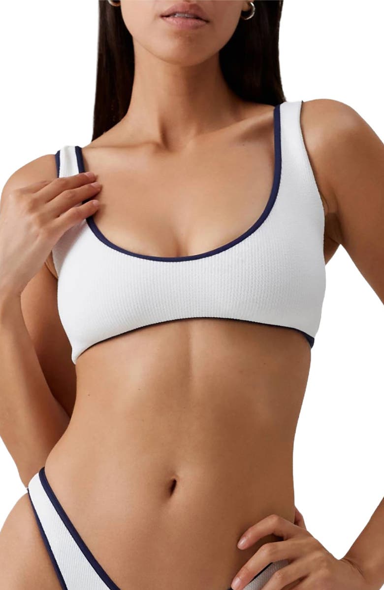 Melissa Odabash Vigo Bikini Top, Main, color, White Ridges/ Navy