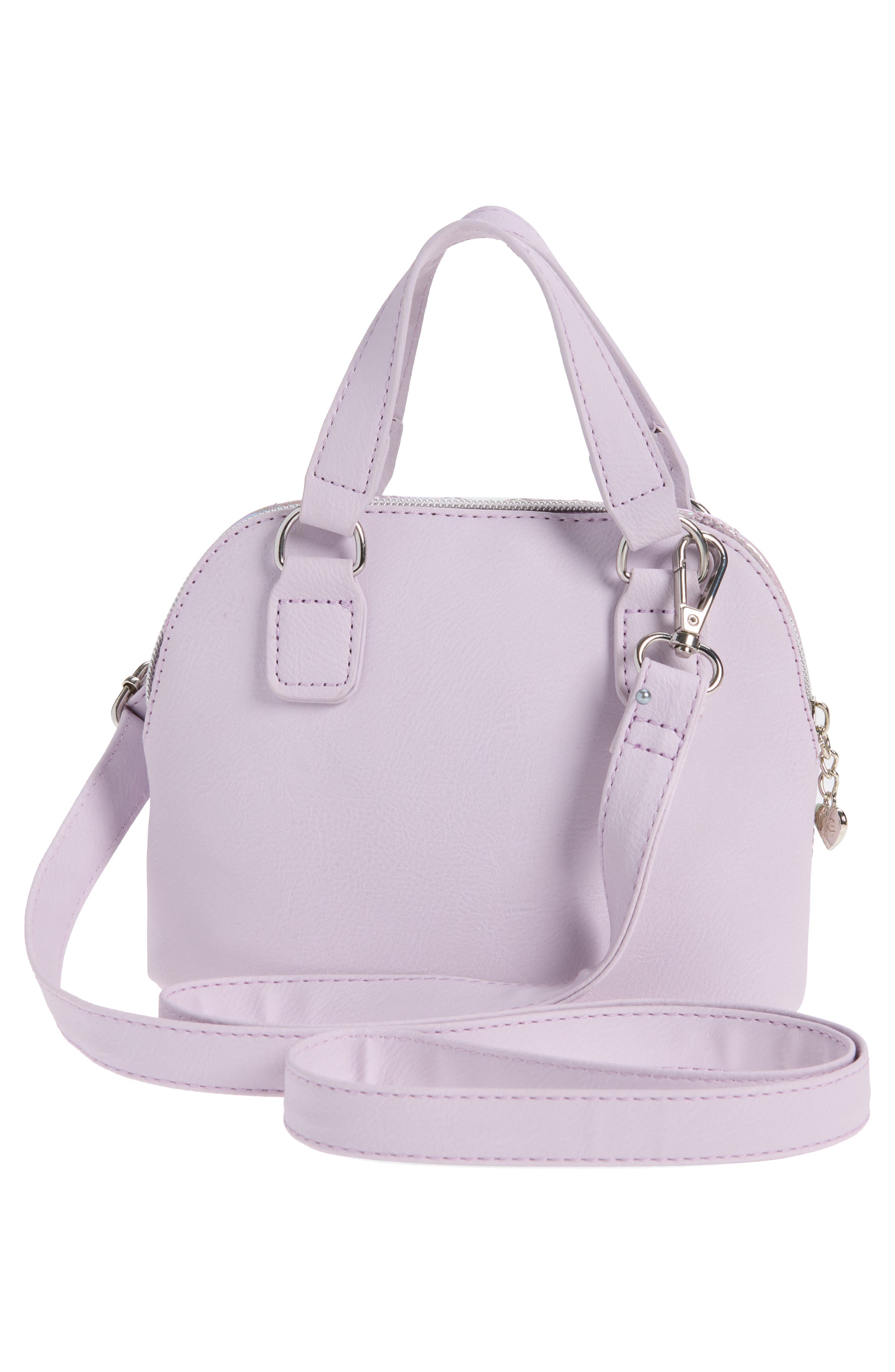 OMG Accessories Kids' Heart Quilted Dome Satchel, Alternate, color, Misty
