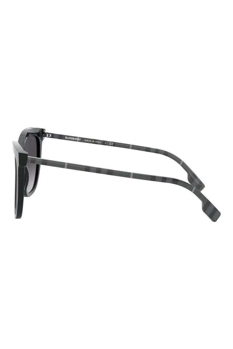 56mm Square Sunglasses, Alternate, color, BLACK