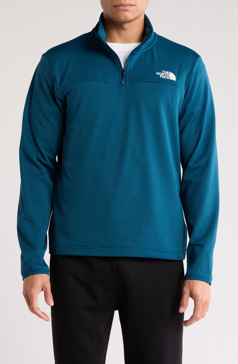The North Face Cedar Trail Grid Fleece Quarter Zip Pullover, Main, color, 