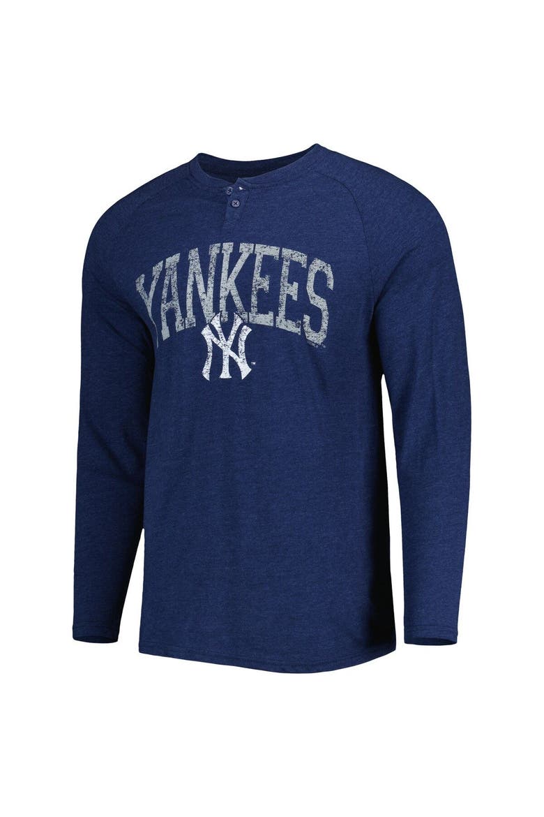 Men's Concepts Sport Navy New York Yankees Inertia Raglan Long Sleeve Henley T-Shirt, Alternate, color, Navy