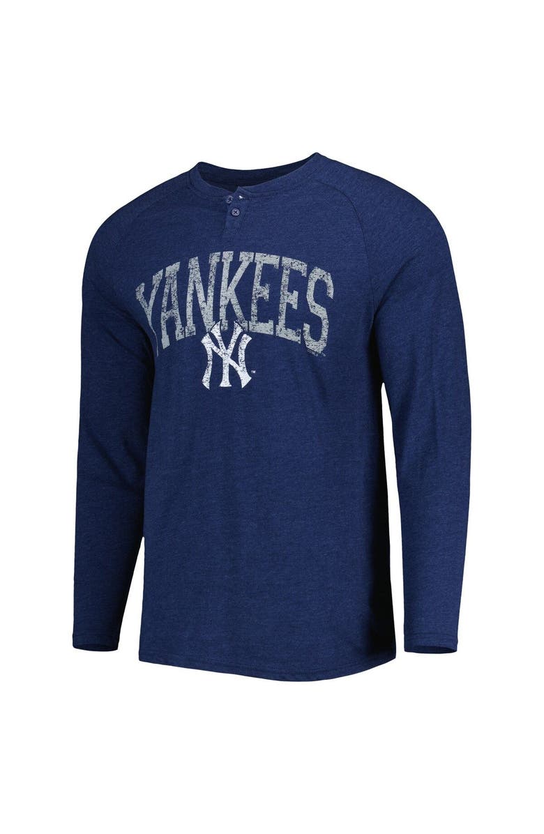 CONCEPTS SPORT Men's Concepts Sport Navy New York Yankees Inertia Raglan Long Sleeve Henley T-Shirt, Alternate, color,