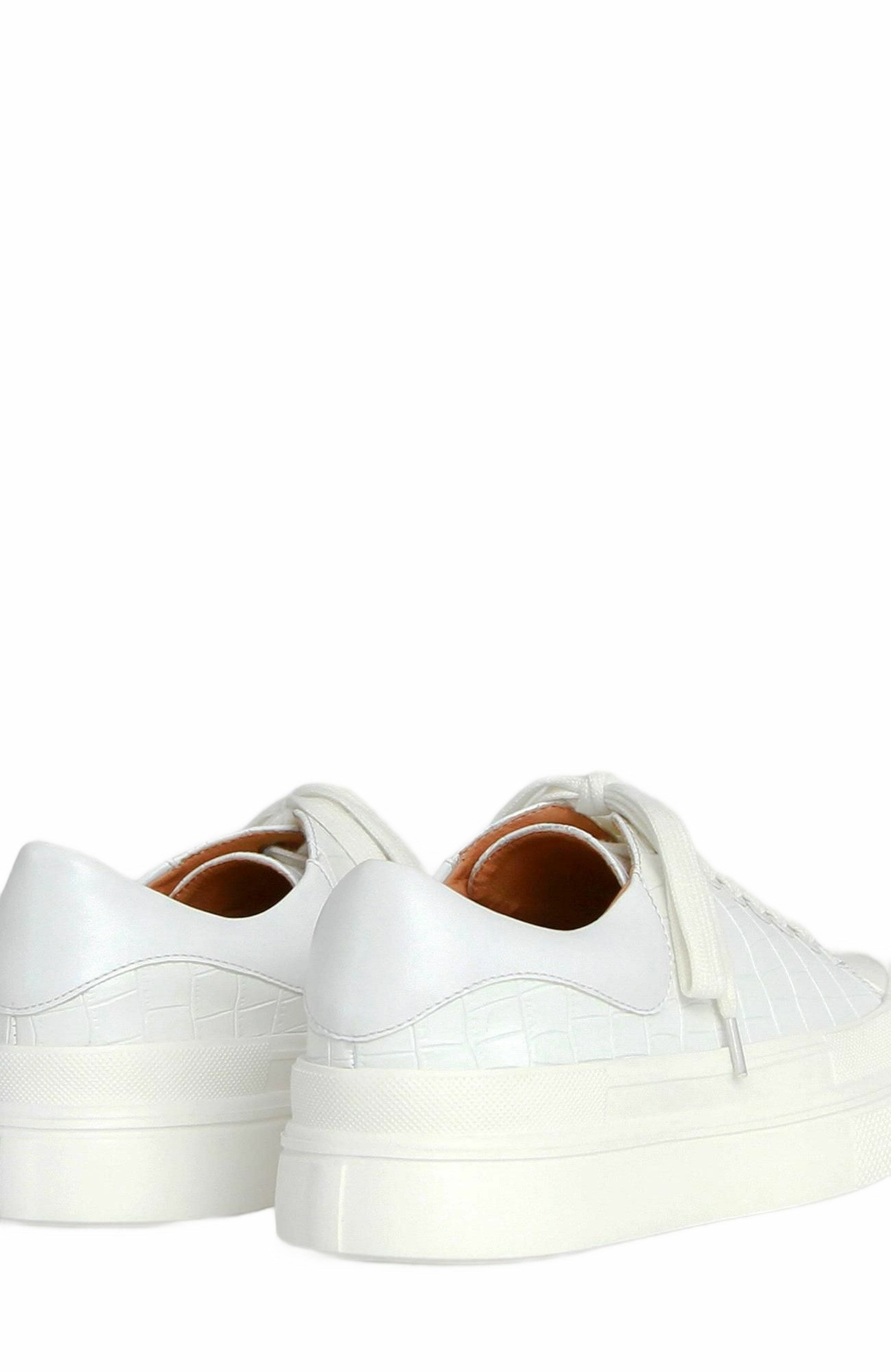 Just A Dream Croc Leather Sneaker, Alternate, color, White