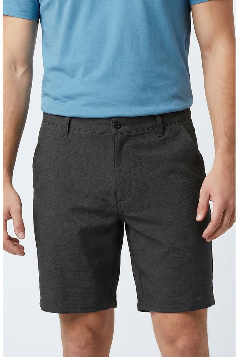Cotton & Linen Blend Chino Shorts, Main, color, BLACK