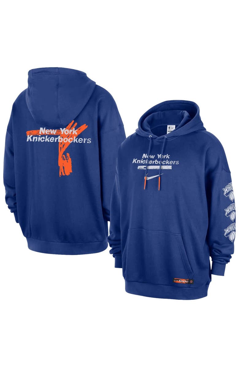 Nike Men's Nike Blue New York Knicks Courtside Club Premium Hoodie, Main, color, Blue