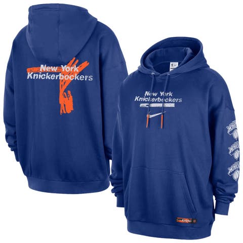 Men's Nike Blue New York Knicks Courtside Club Premium Hoodie