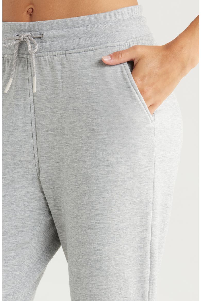 Brushed Fleece Joggers, Alternate, color, LIGHT HEATHER GREY