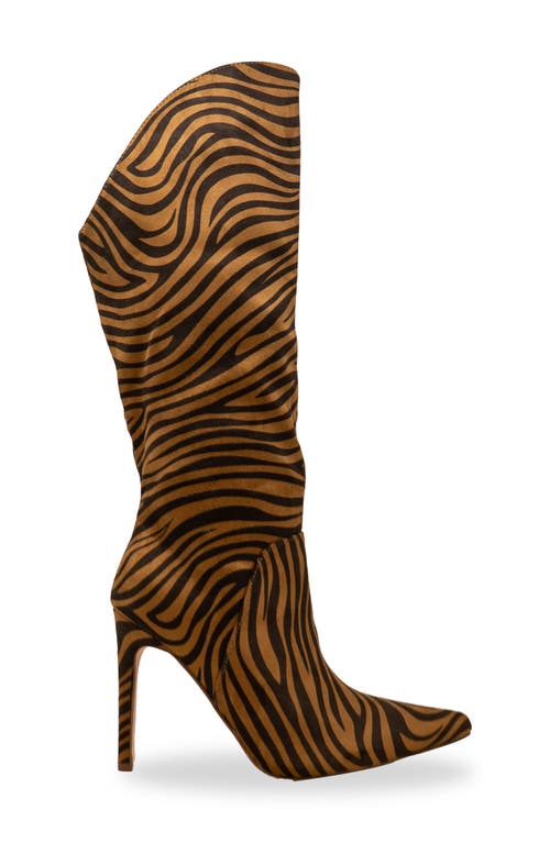 Chase & Chloe Chase And Chloe Adonis Asymmetric Stiletto Boot In Brown