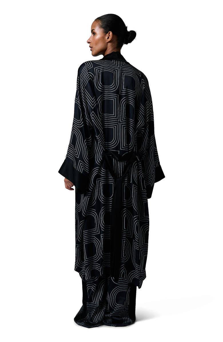 DAY Birger et Mikkelsen Rani Geometric Print Maxi Length Robe, Alternate, color, Black
