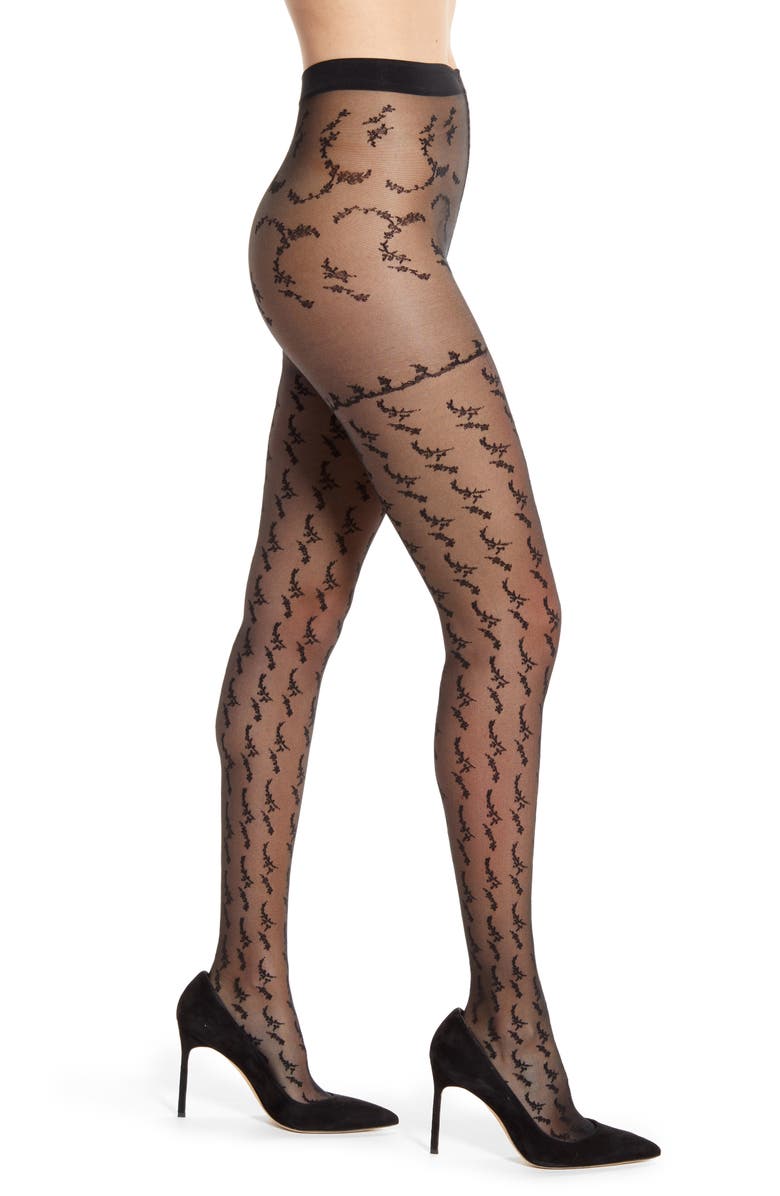 Falke Floral Tights, Main, color, 