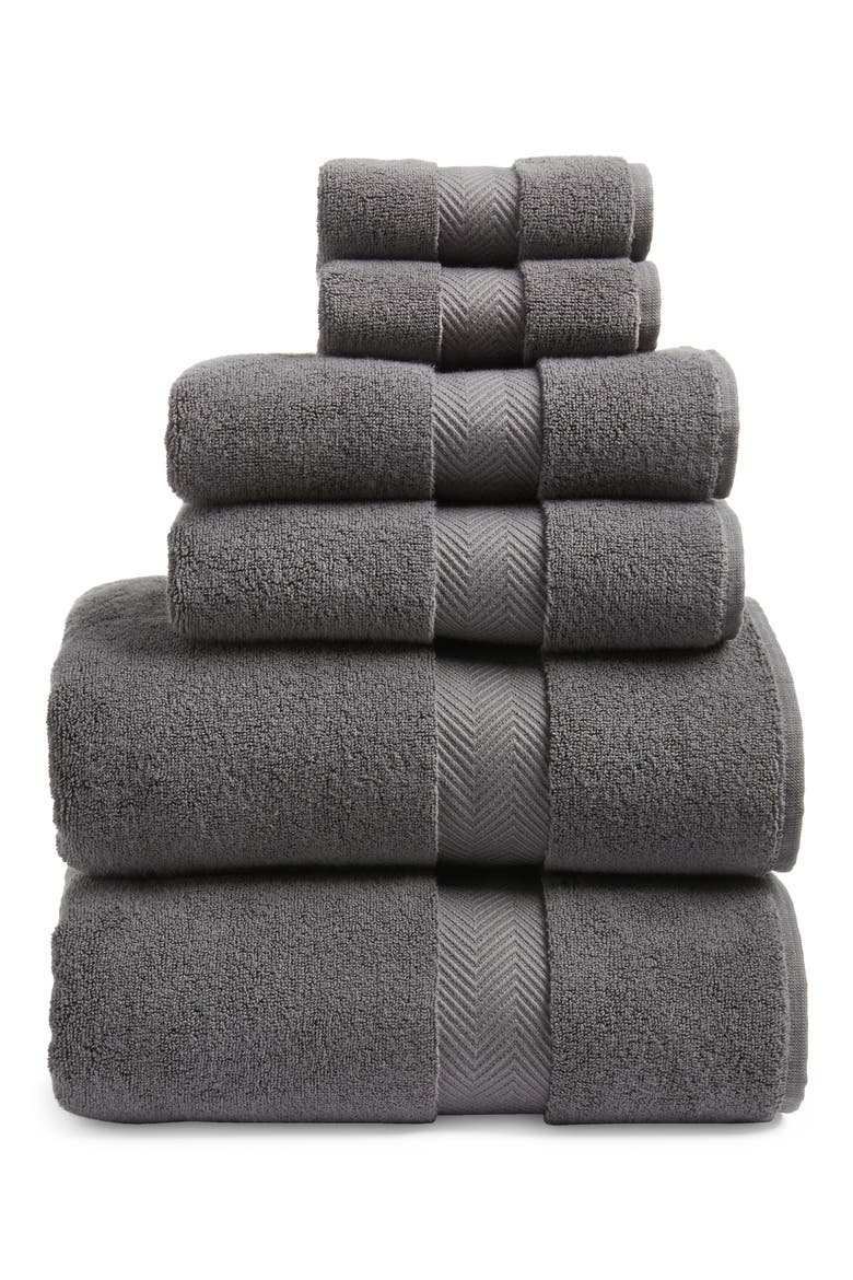 Organic Hydrocotton 6-Piece Towel Set $144 Value, Main, color, GREY ONYX