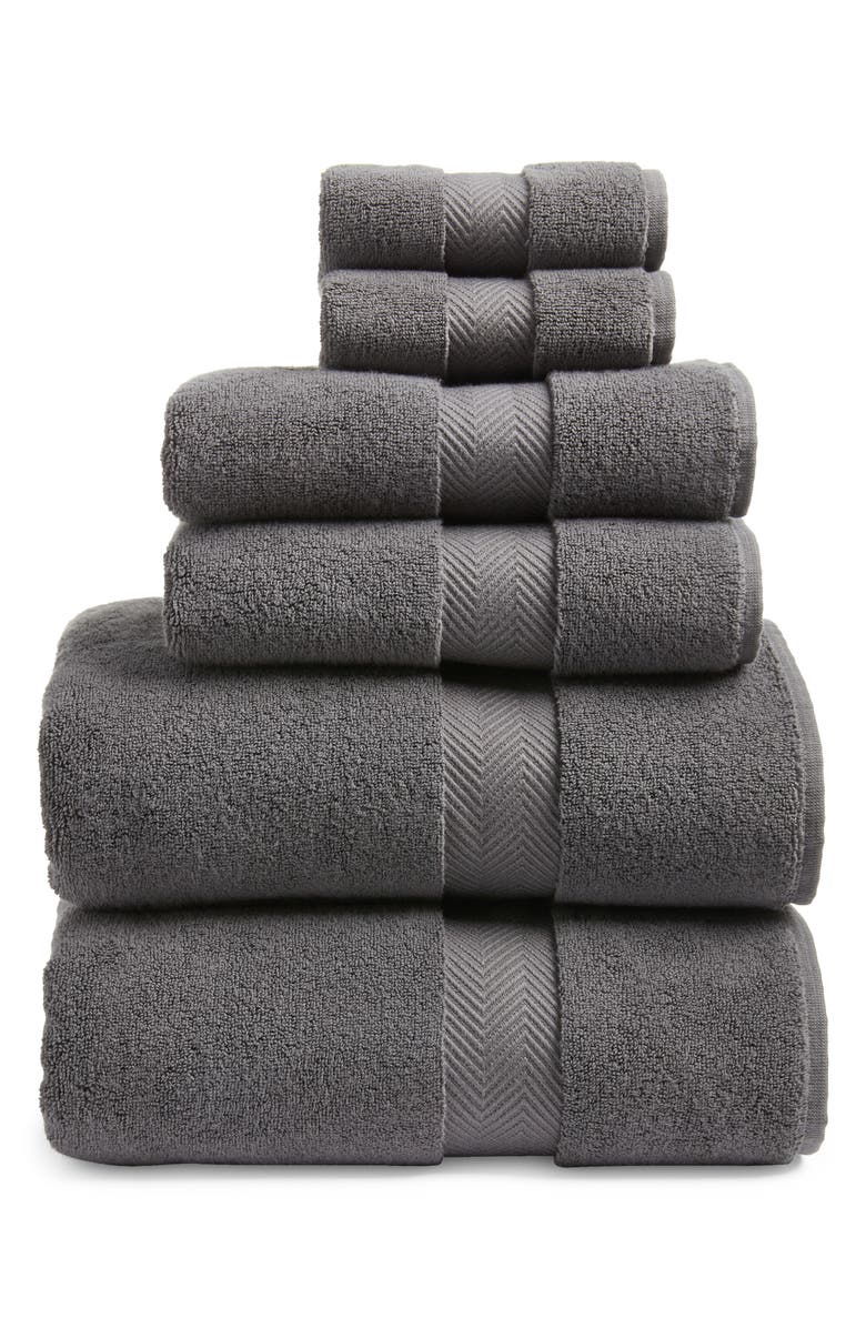 Nordstrom Organic Hydrocotton 6-Piece Towel Set $144 Value, Main, color, Grey Onyx