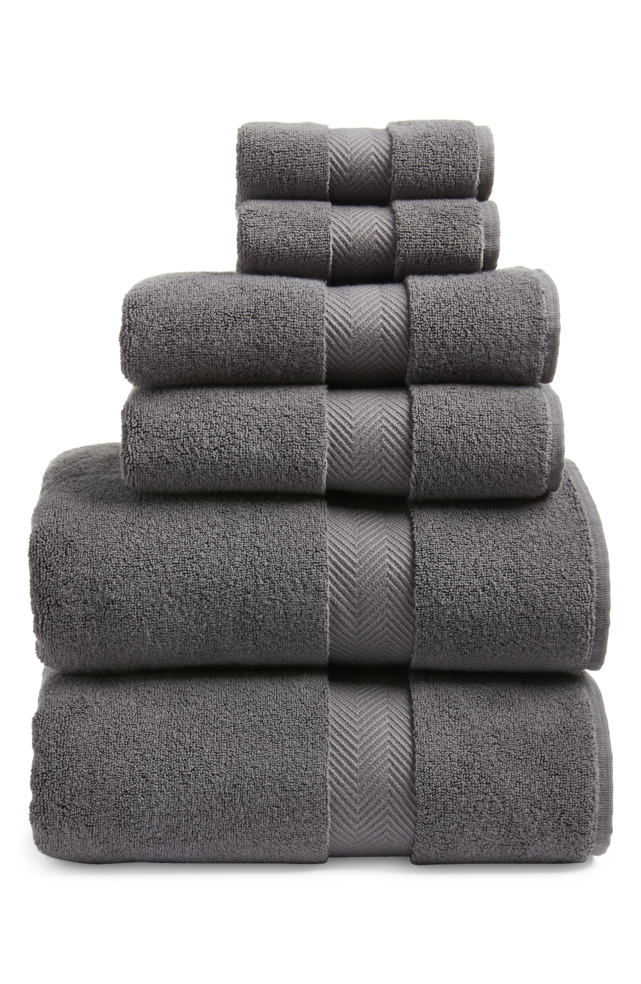 Nordstrom Organic Hydrocotton 6-Piece Towel Set $144 Value - Grey Onyx, 6 Piece Set
