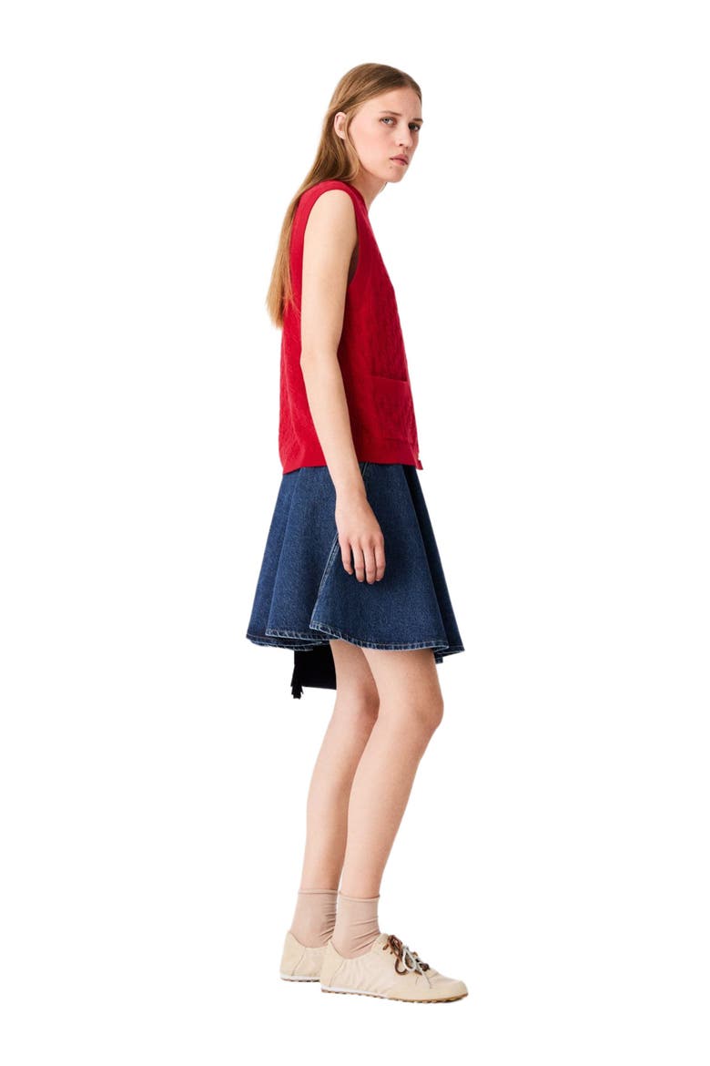 Sleeveless knit top, Alternate, color, Red