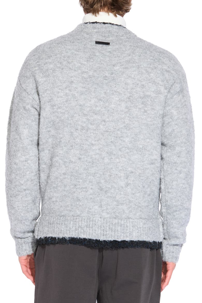 Cambridge Contrast Trim Cardigan, Alternate, color, HTHR GREY