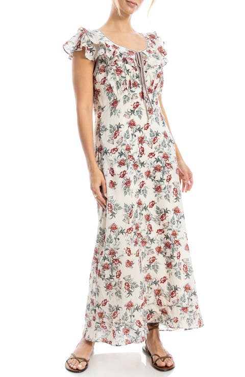 Flutter Sleeve Maxi Dress