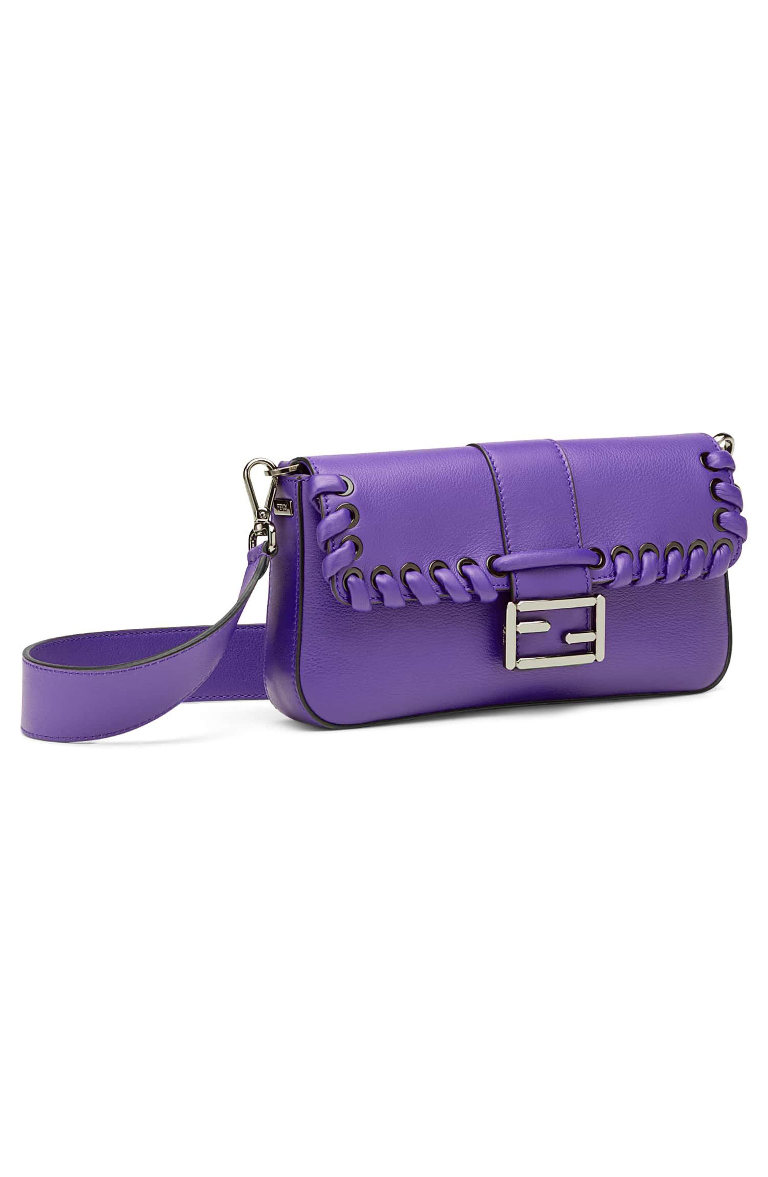 Fendi 'Dolce' Calfskin Leather Baguette, Alternate, color, 