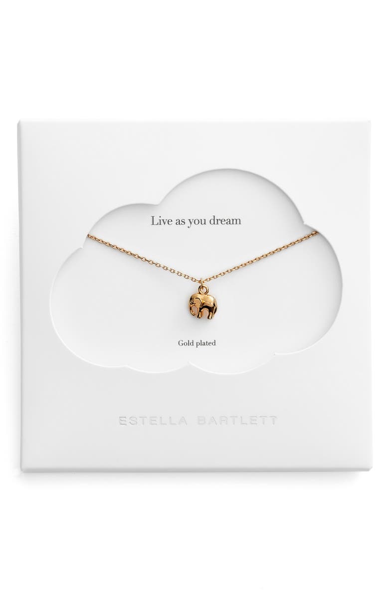 Estella Bartlett Live as You Dream Elephant Necklace, Main, color, 