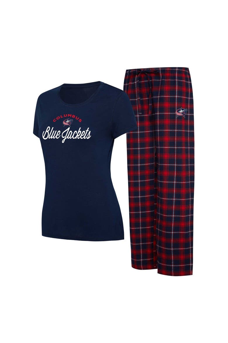 Women's Concepts Sport Navy/Red Columbus Blue Jackets Arctic T-Shirt & Pajama Pants Sleep Set, Main, color, Navy