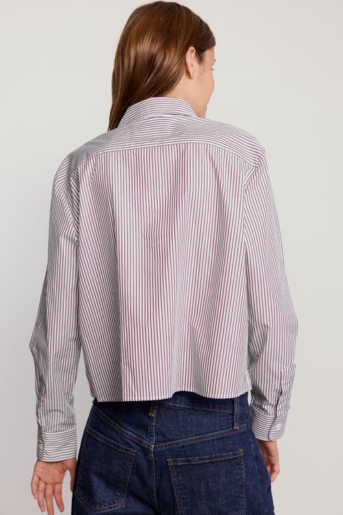 The Shirt By Rochelle Behrens The Long Sleeve Boxy Crop Shirt In Multi