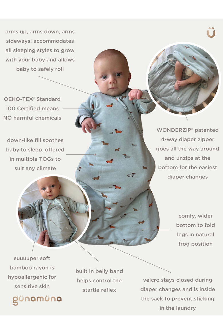 Long Sleeve Swaddle Sleep Bag, 2.5 TOG - Baby, Alternate, color, Woof