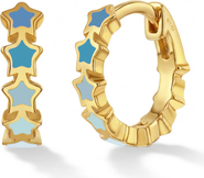 In Season Jewelry Star Cascade Gold Plated Huggie Hoops