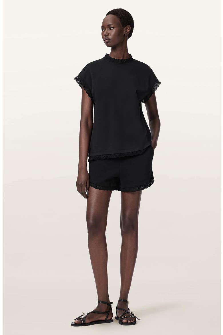 Lele Eyelet Trip Top, Alternate, color, BLACK