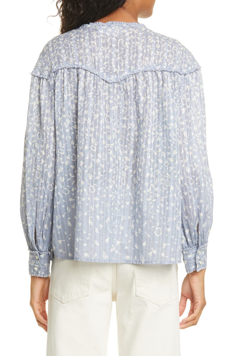 THE GREAT. The Folk Floral Print Top, Alternate, color,