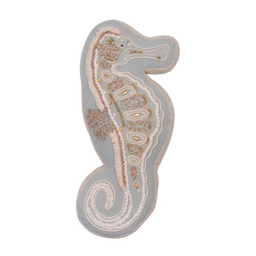 C & F Home C&f Home Beaded Seahorse Coastal Embellished Accent Shaped Pillow In Gray