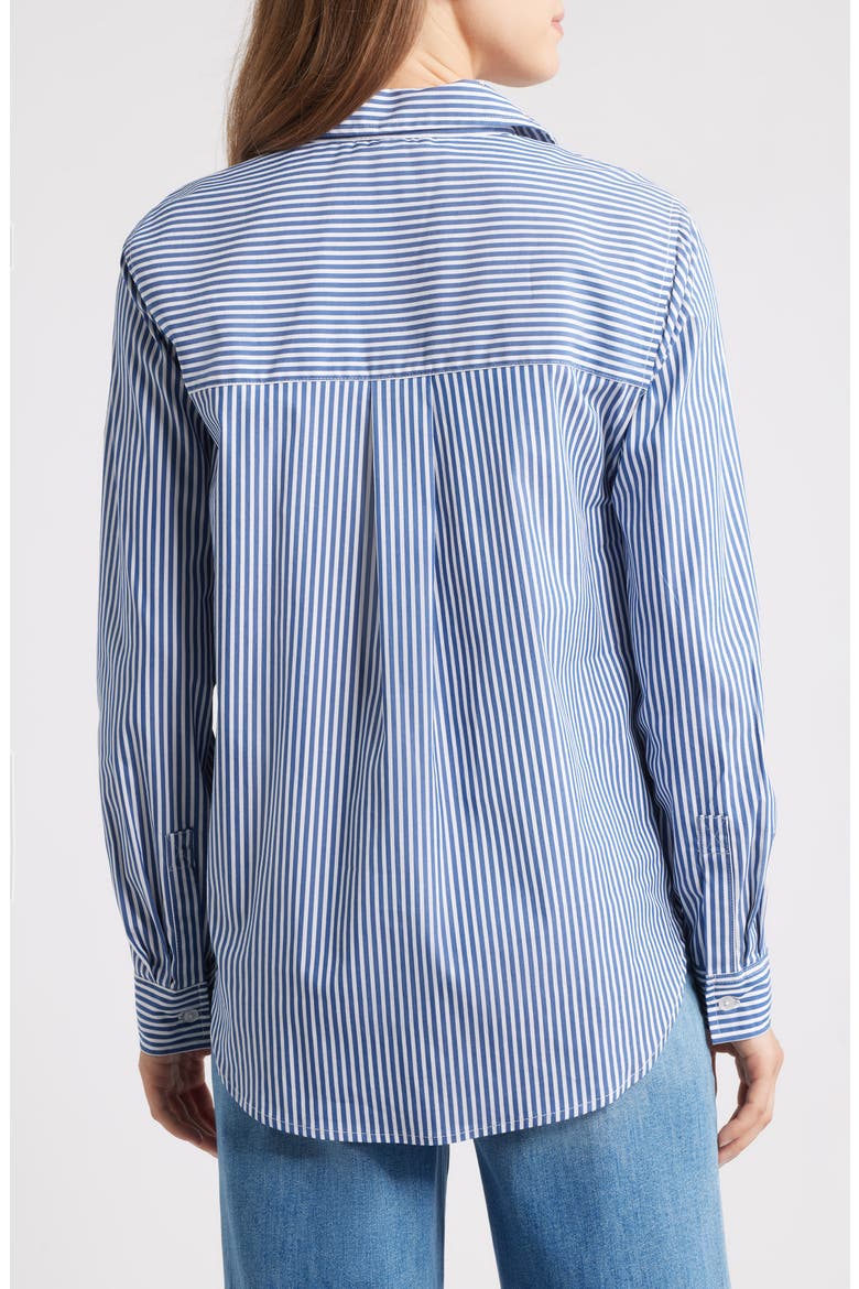 Lynden Embellished Stripe Cotton Blend Button-Up Shirt, Alternate, color, STARRY NIGHTFALL