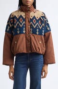 Veronica Beard Knoll Mixed Media Fleece Jacket