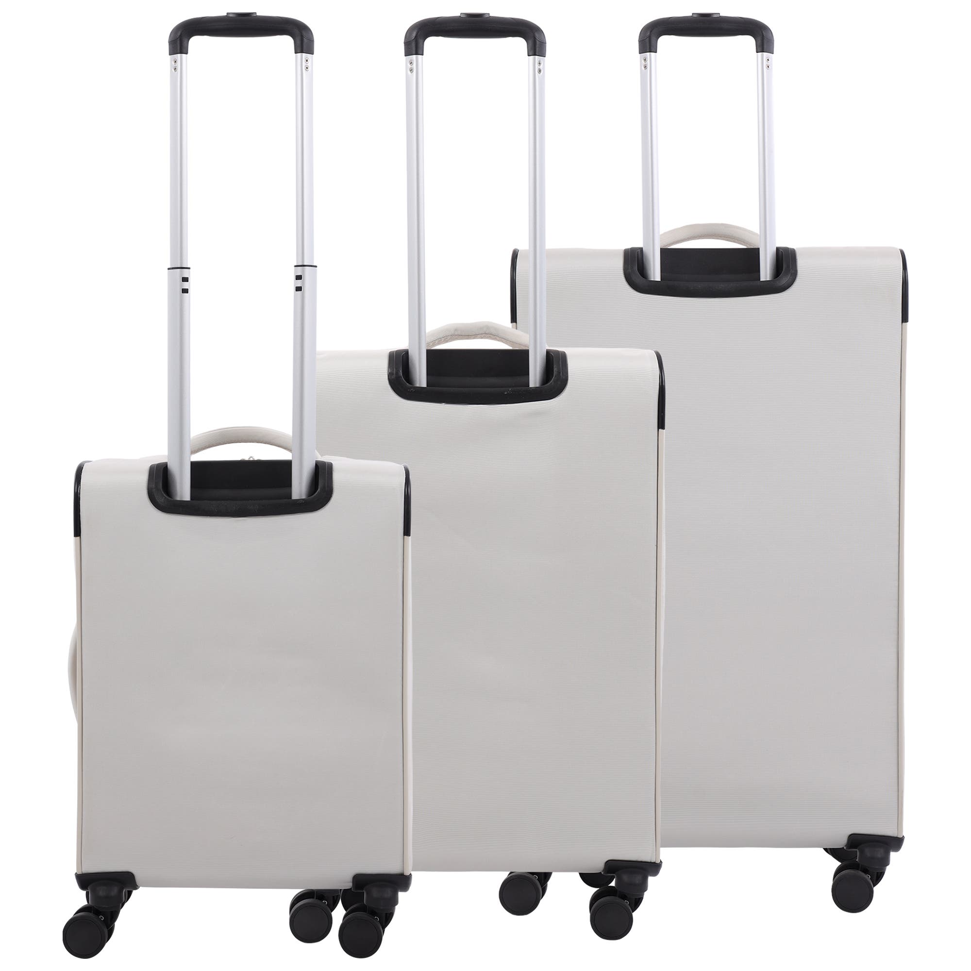 MARTHA STEWART 3-Piece Softside Luggage Set - 22" Carry-On, 27" Medium, 31" Large - 8 Spinner Wheels, Expandable Softshell, Alternate, color, Light Grey