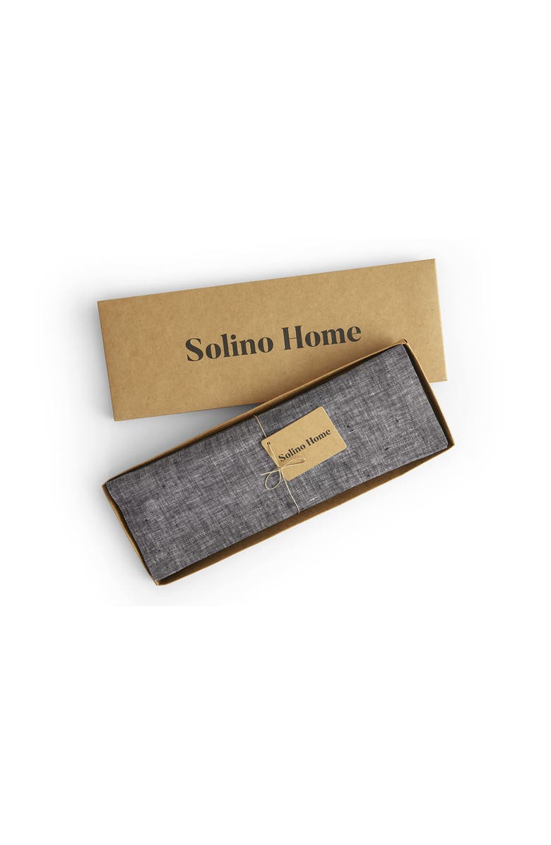 Solino Home Linen Placemats - Athena, 14" x 19" Inch, Alternate, color, Chambray Black