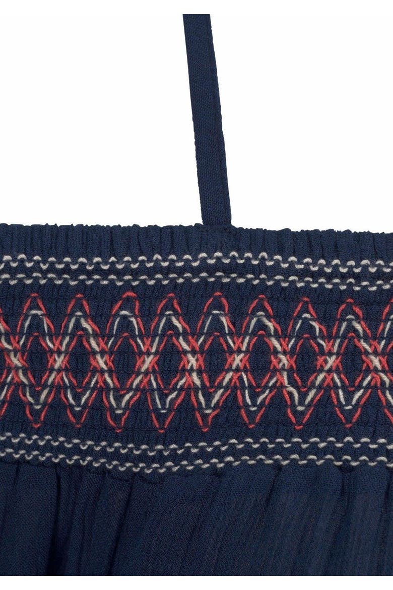 Embroidered Cold Shoulder Dress, Alternate, color, Navy