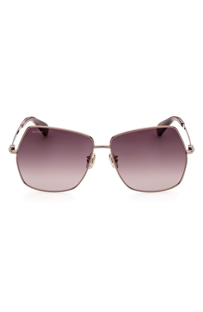 Max Mara 61mm Geometric Sunglasses, Main, color, 