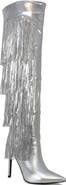 YOKI Nayla Sequin Fringe Knee High Boot