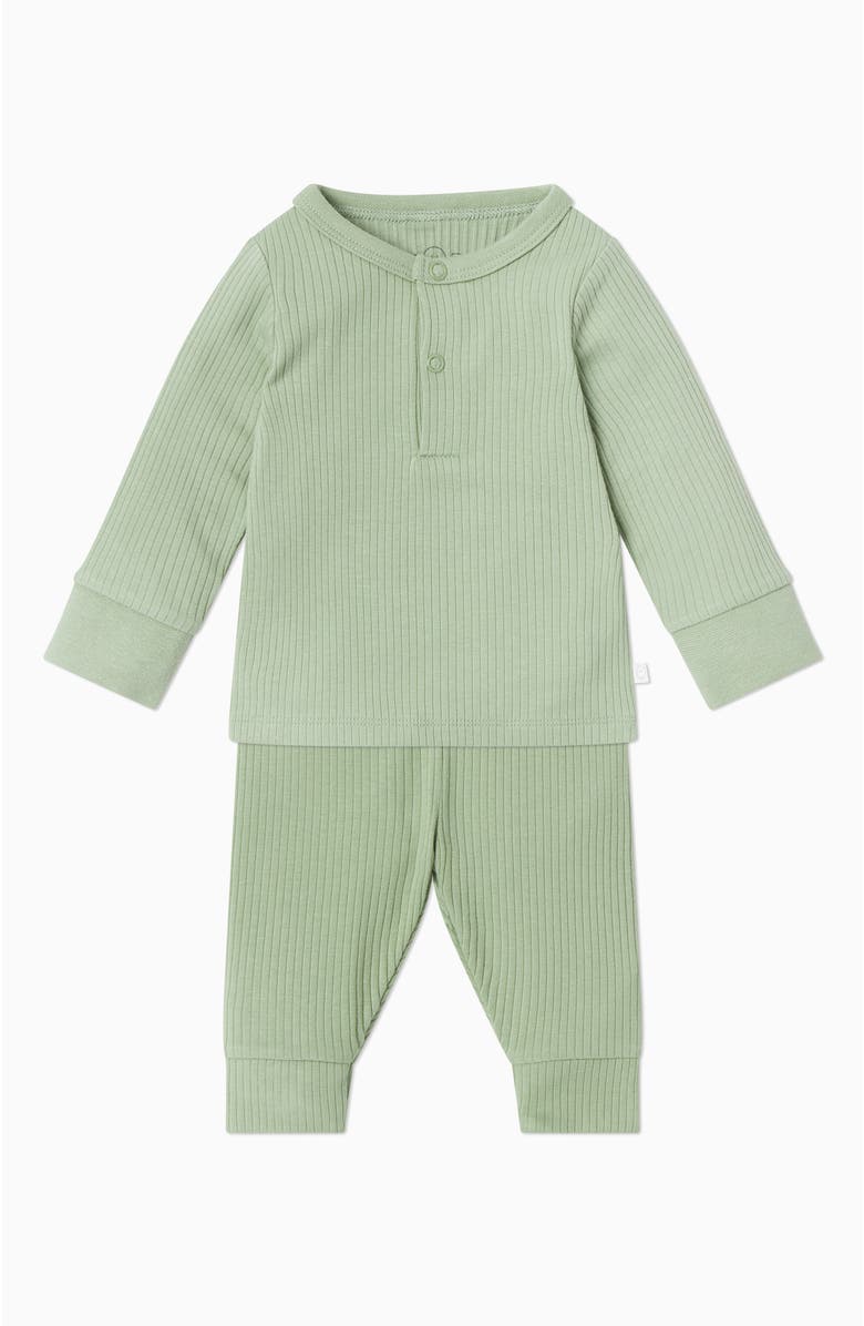 MORI Ribbed Pyjamas, Main, color, Sage