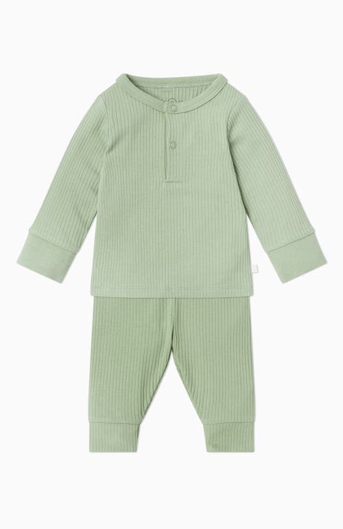Mori Kids'  Ribbed Pyjamas In Green