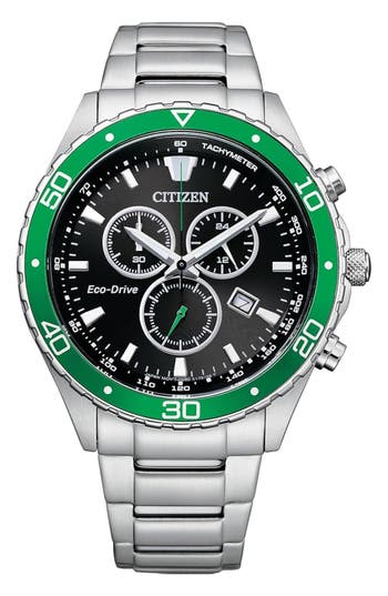 Citizen Eco-drive Bracelet Strap Chronograph Watch, 43mm