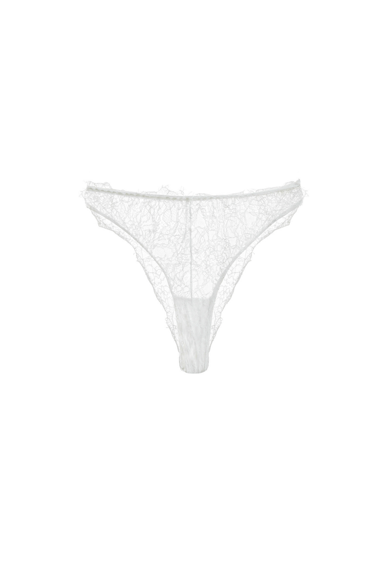 Lacy Panties - Lace Triangle Brazilian Panties, Alternate, color, White