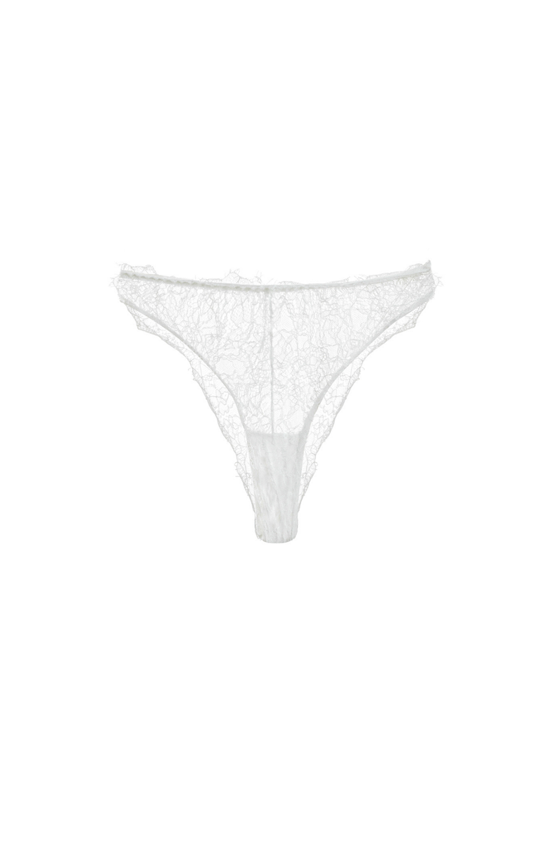 Mers Silk Lacy Thong, Alternate, color, White