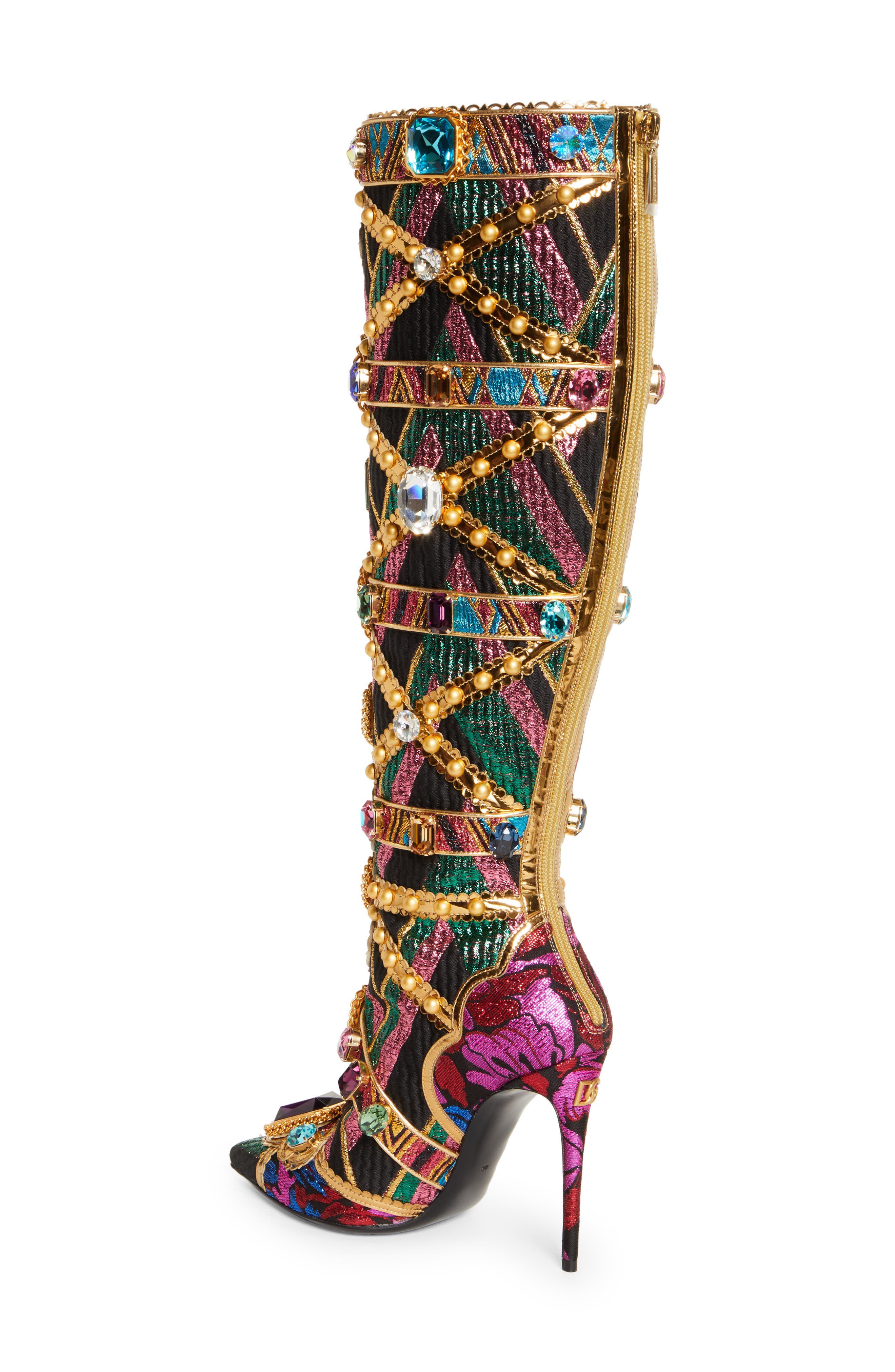 Cardinal Crystal Jacquard Knee High Boot, Alternate, color, MULTI