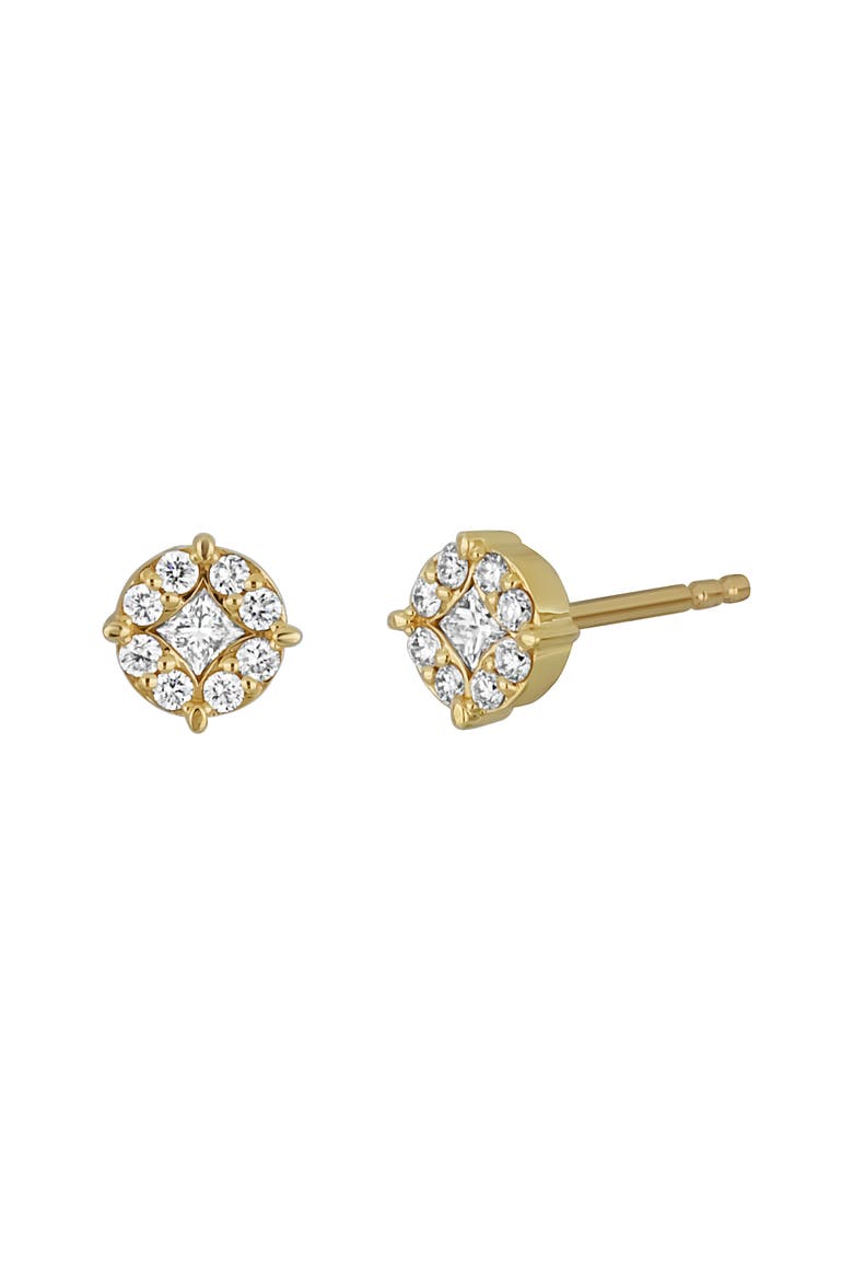Mika Diamond Stud Earrings, Main, color, 18KY