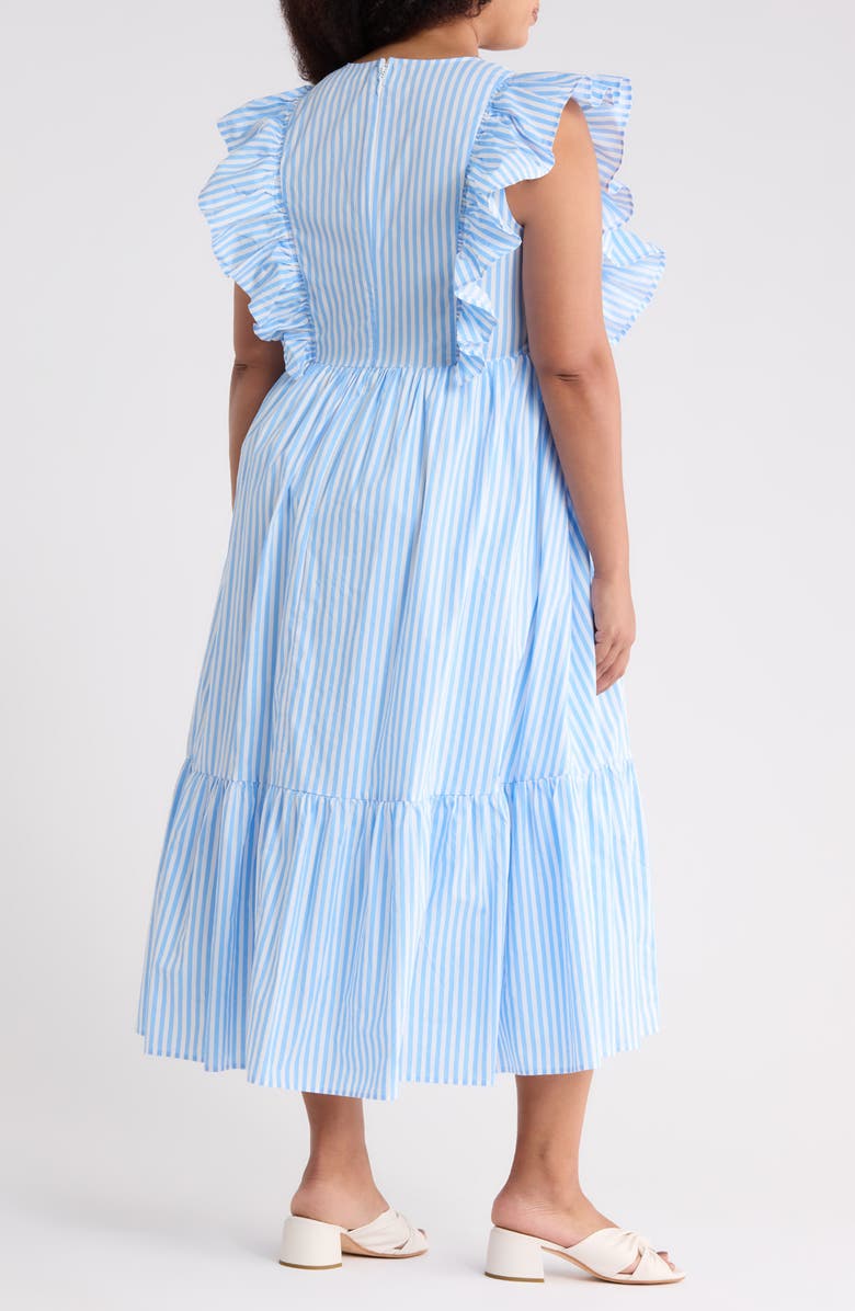 SUGARLIPS Fairness Stripe Cotton Poplin Dress, Alternate, color, Blue-Stripe