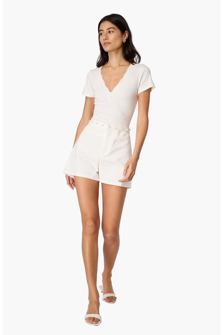 Mihal Bull Denim Shorts, Alternate, color, WHITE
