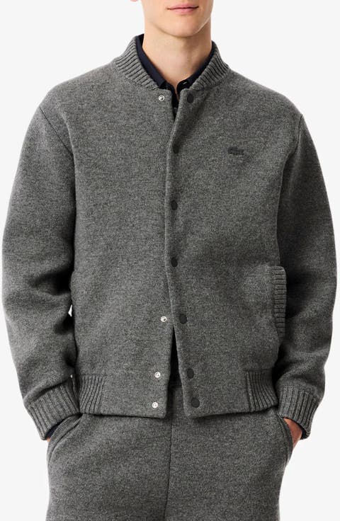 Double Face Wool Blend Bomber Jacket